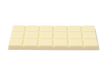 White chocolate bar isolated on a white background.