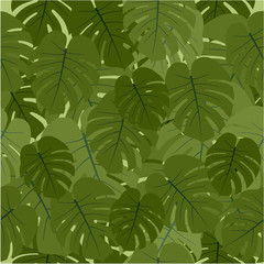 Seamless pattern of monster leaves