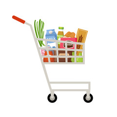 Cart with products. Supermarket