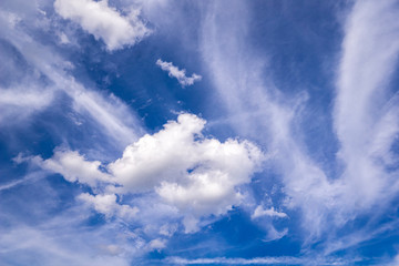Naklejka na ściany i meble White clouds with blue sky background