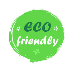 Eco friendly logo labels and tags. Vector hand drawn illustration. Vegetarian eco green concept.
