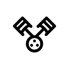 car engine piston icon with line style