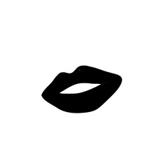 sexy woman lips illustration with hand drawn doodle style isolated