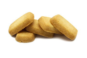 Danish style butter cookies biscuit isolated on white background.