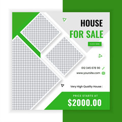 Real estate sale banner square social media template