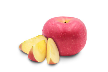 Fresh apple fruit isolated on  white background, with clipping path.