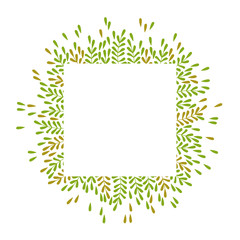 square frame with beautiful leaves