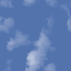 White clouds and blue sky seamless stock illustration.