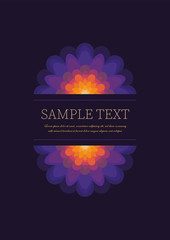 Colorful mandala on a dark purple background.