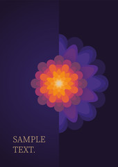 Colorful mandala on a dark purple background.