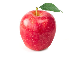 Fresh red apple  on white background. Isolated concept and clipping path.
