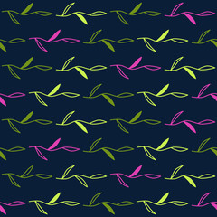 dark seamless pattern with leaves