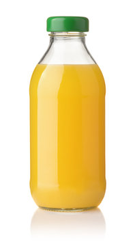 Front View Of Orange Juice Bottle