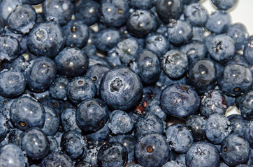 Bunch of blueberries close up, background texture.