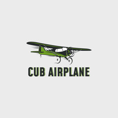 Cub airplane logo design illustration. Cub ariplane vector