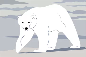 Foto op Canvas vector illustration of a polar bear in the snow © Александра Смыкалова