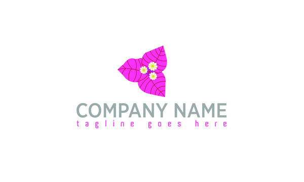 Bougainvillea Pink Special Flower Logo Concept Design