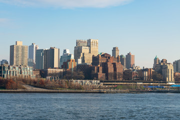 Naklejka premium Brooklyn Heights Skyline with the East River in New York City