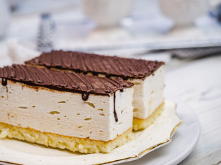Fresh, fragrant homemade pastries. Close-up, side view. Tasty and healthy eating concept