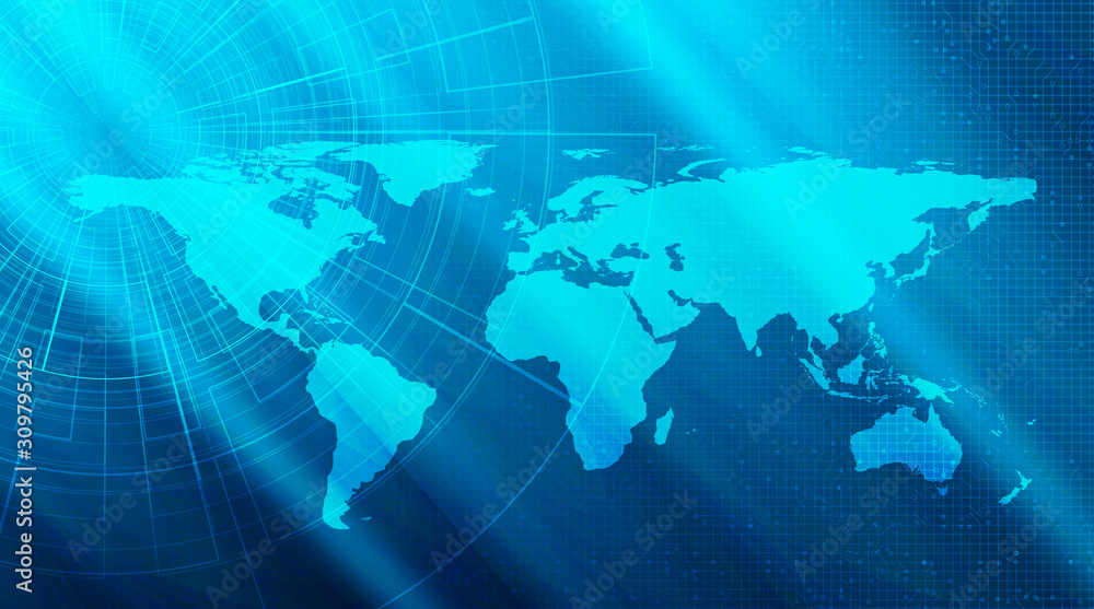 Poster digital media global network system technology background,connection and communication concept desig