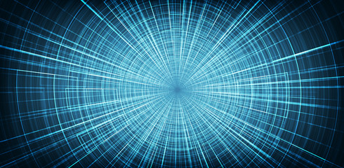 Hyperspace speed motion on future Technology background,warp and expanding movement concept,vector Illustration.