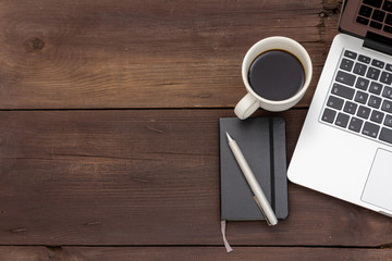 Top view on an office desk