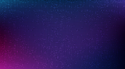 Dark Purple Circuit Microchip Technology on Future Background,Hi-tech Digital and Communication Concept design,Free Space For text in put,Vector illustration. © Varunyu