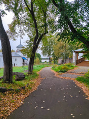 Path through the park to the river