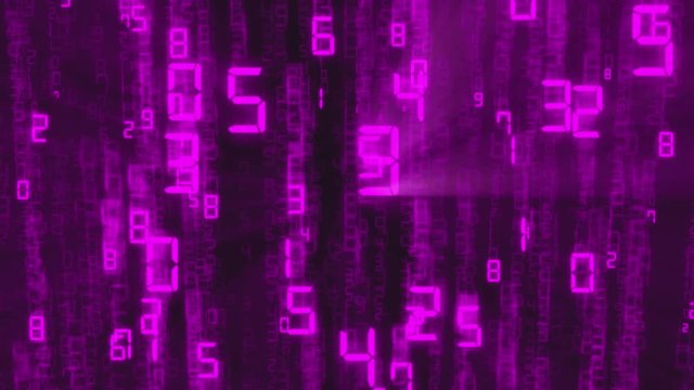 Abstract binary background, number streams, matrix effect.