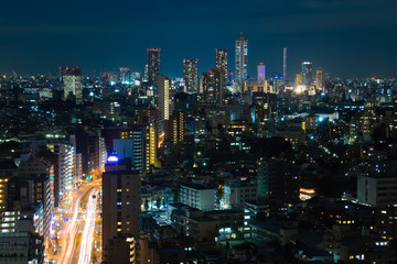 Fototapeta na wymiar Tokyo night view in Japan