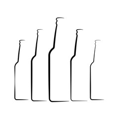 Options for half the contour of a beer bottle. For the design of the menu, logo, symbols of various drinks.