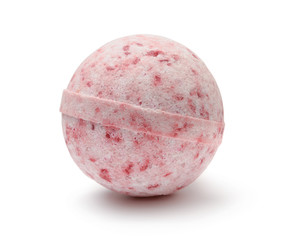 Salt bath bomb isolated on white