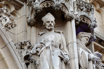 detail of the exterior of the town hall of Leuven; Leuven, Belgium