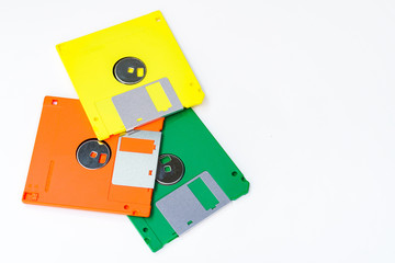 Old floppy disk isolated on white background with clipping path