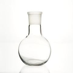 The glass bulb. Spherical flask. Chemical flask. Chemical vessels. Glassware. Spherical flask with...