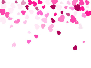 Hearts confetti flying vector background graphic design.