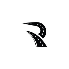 R letter Road logo design template full vector 