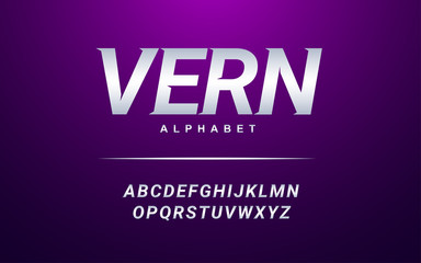 Modern Alphabet Font. Typography modern style silver font set for logo, Poster, Invitation. vector illustration