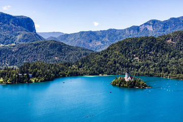 Bled - Blue lake with mountains