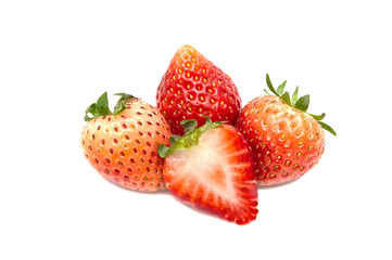Strawberries isolated on white background.