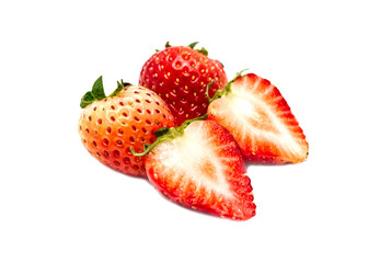 Strawberries isolated on white background.