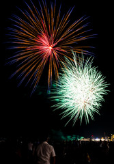 Spettacolo di fuochi artificiali a Jesolo, Italia