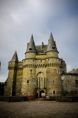 Fototapeta na wymiar Vitré is a beautiful tourist destination in Brittany, France, with its famous castle