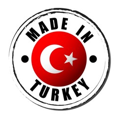 Made in Turkey coloring the flag. Symbol. Seal.