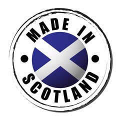 Made in Scotland coloring the flag. Symbol. Seal.