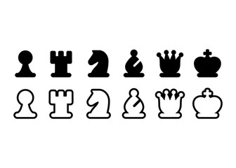 Chess pieces icon set