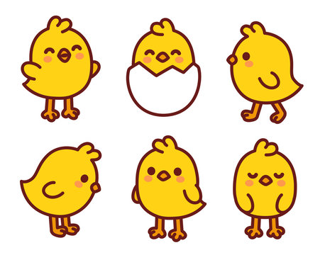 Cute cartoon baby chicken set