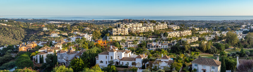 Panoramic View to Marbella, La Quinta Golf - obrazy, fototapety, plakaty