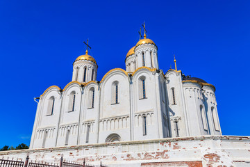 Dormition Cathedral (Assumption Cathedral) in Vladimir, Russia. Golden ring of Russia