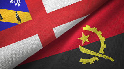 Herm and Angola two flags textile cloth, fabric texture